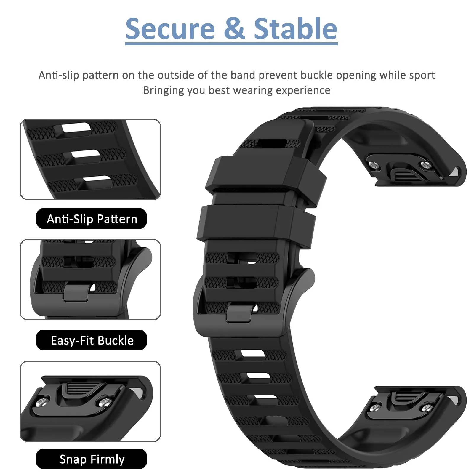 Silicone Bands For Garmin Fenix 7X | Fenix 6X | Fenix 5X | Fenix 5P | 5 Plus | Fenix 6X Pro | Fenix 3 - Green