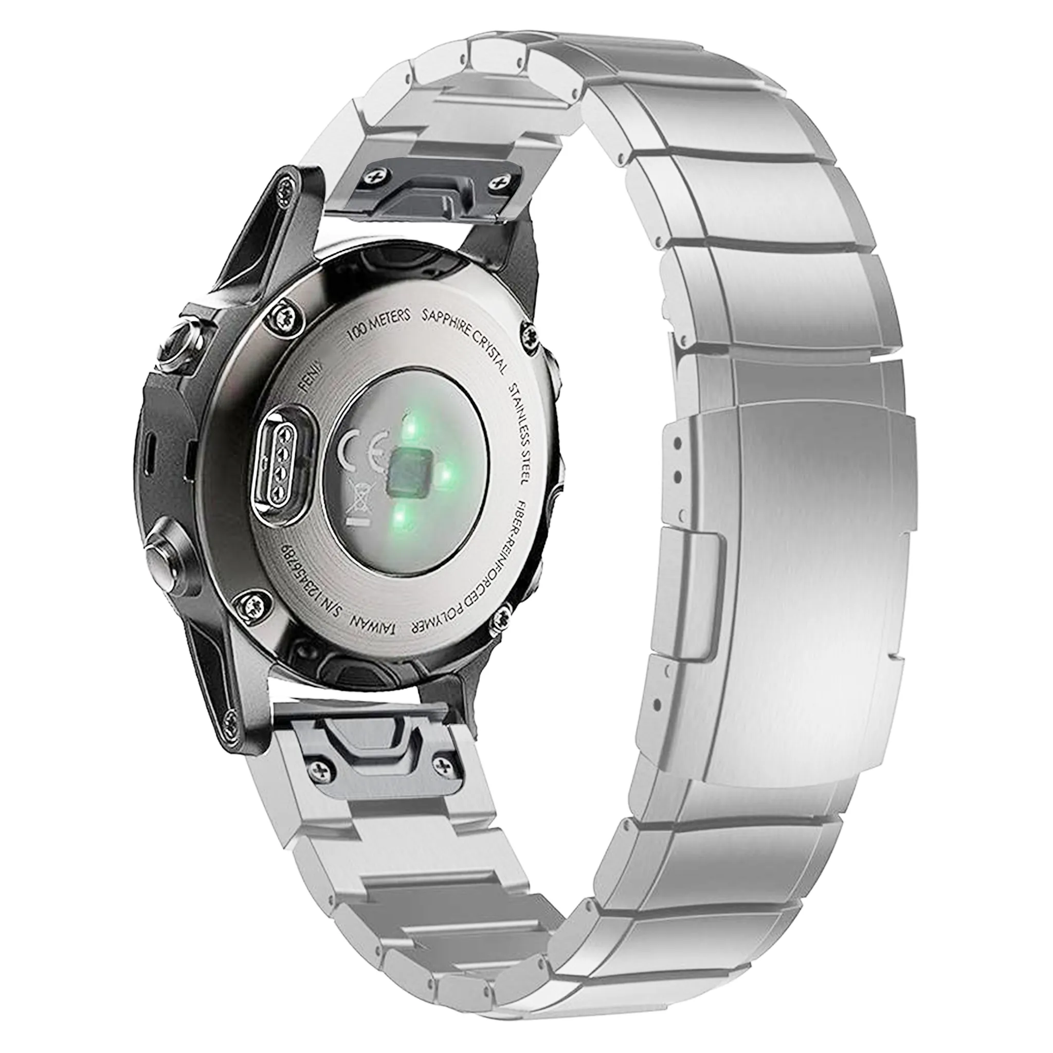 Silver Ceramic Stainless Steel Garmin Fenix 6 / 7 / 8 (47MM) Band