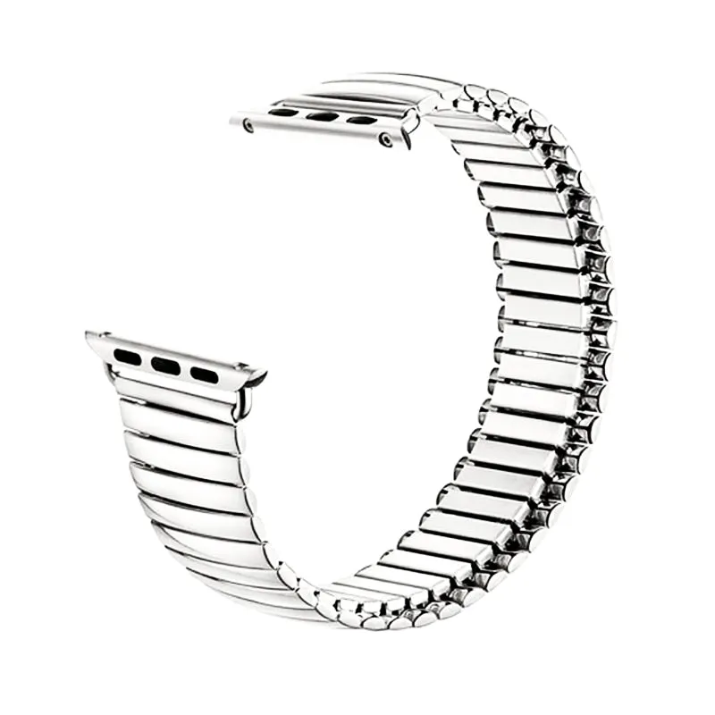 Silver Elastic Stainless Steel Solo Loop Strap for Apple Watchband