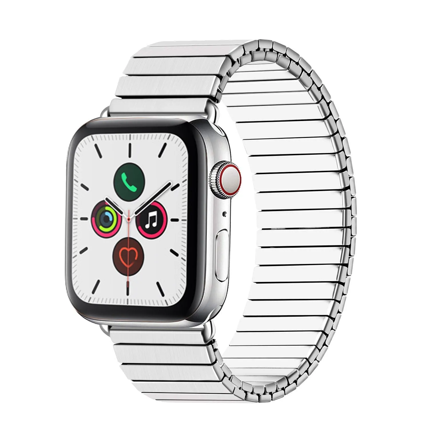Silver Elastic Stainless Steel Solo Loop Strap for Apple Watchband