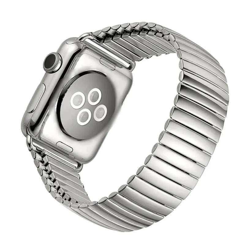 Silver Elastic Stainless Steel Solo Loop Strap for Apple Watchband