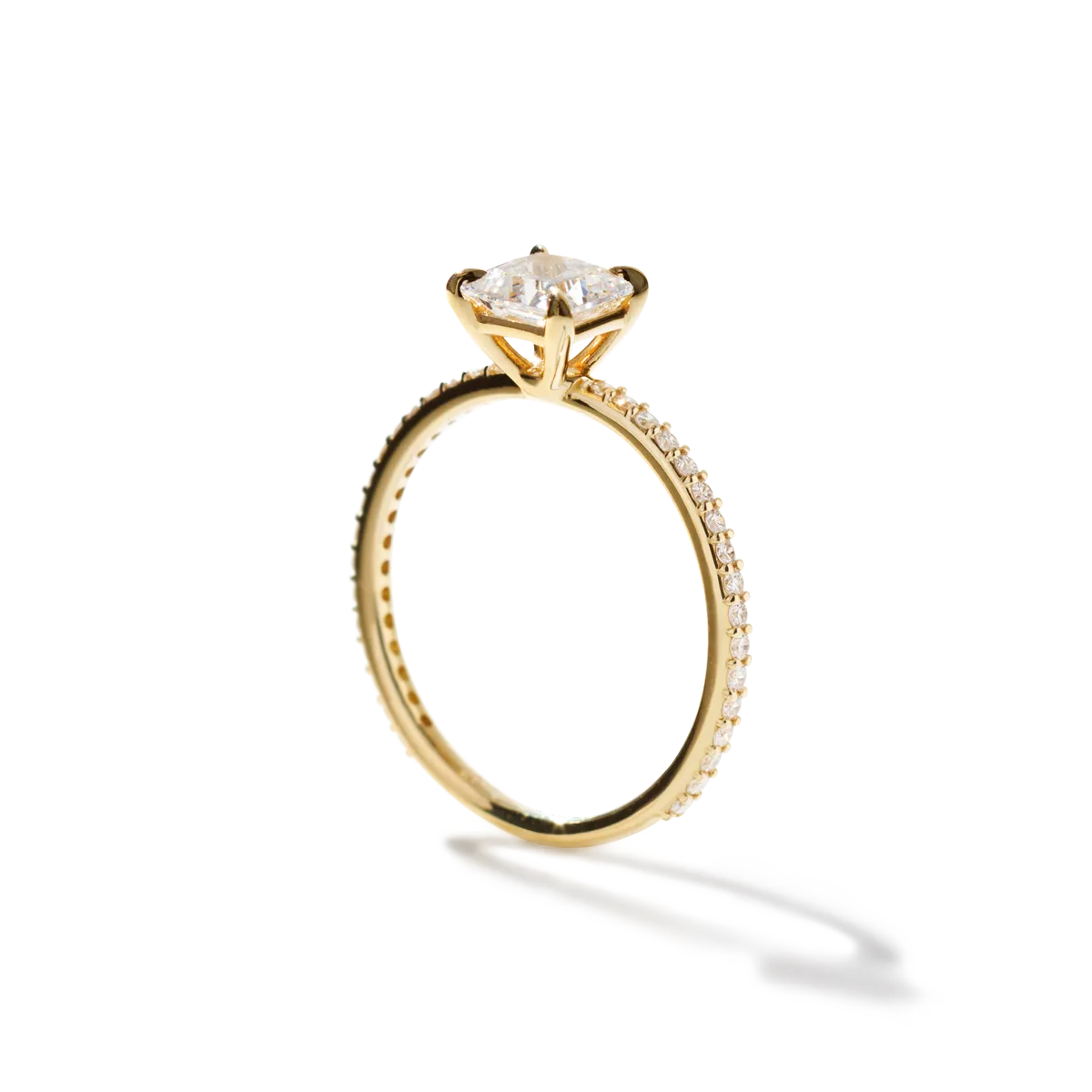 Solitaire Pave Engagement Ring