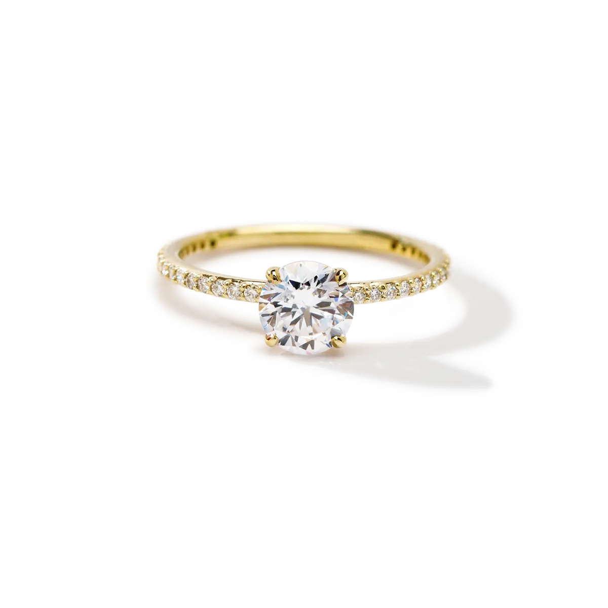 Solitaire Pave Engagement Ring