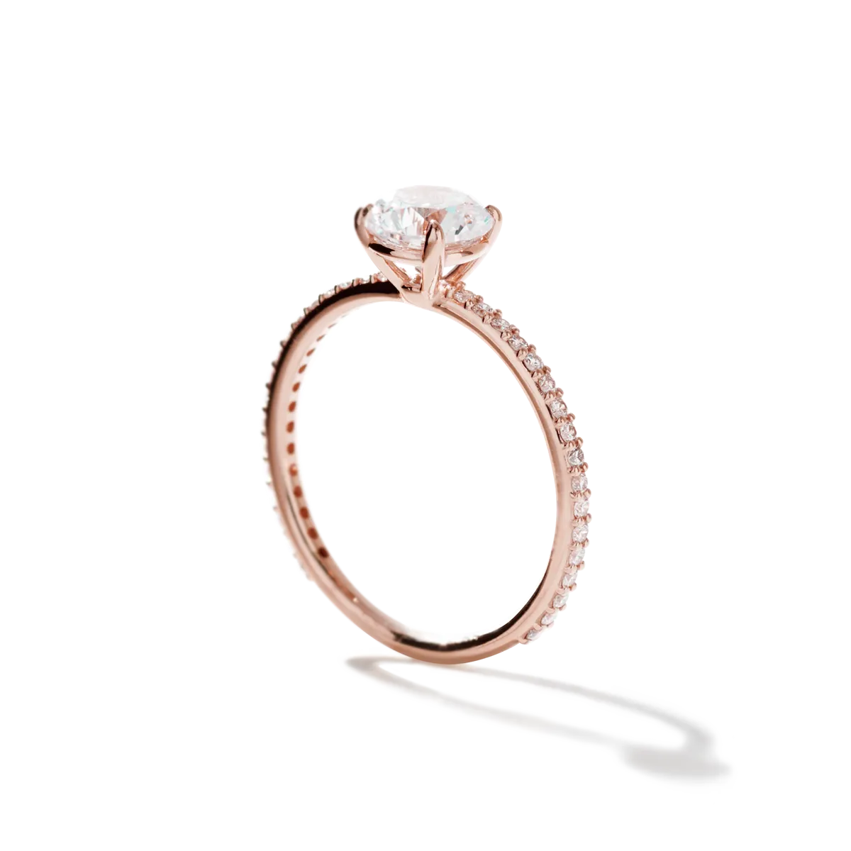 Solitaire Pave Engagement Ring