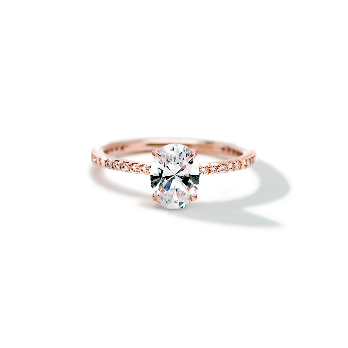 Solitaire Pave Engagement Ring