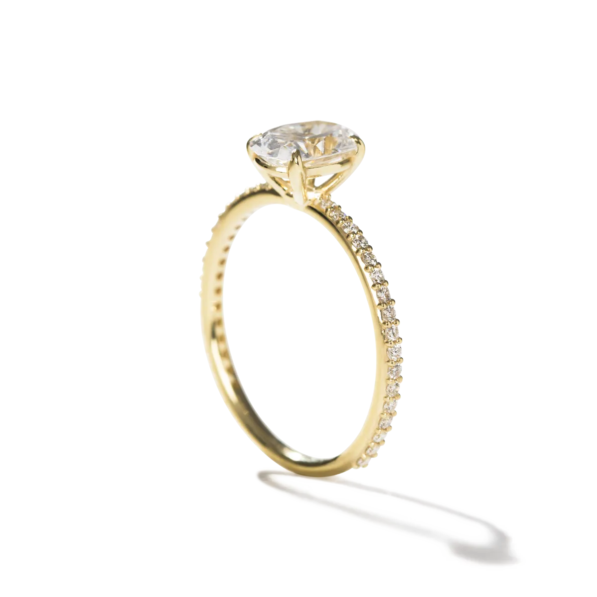 Solitaire Pave Engagement Ring