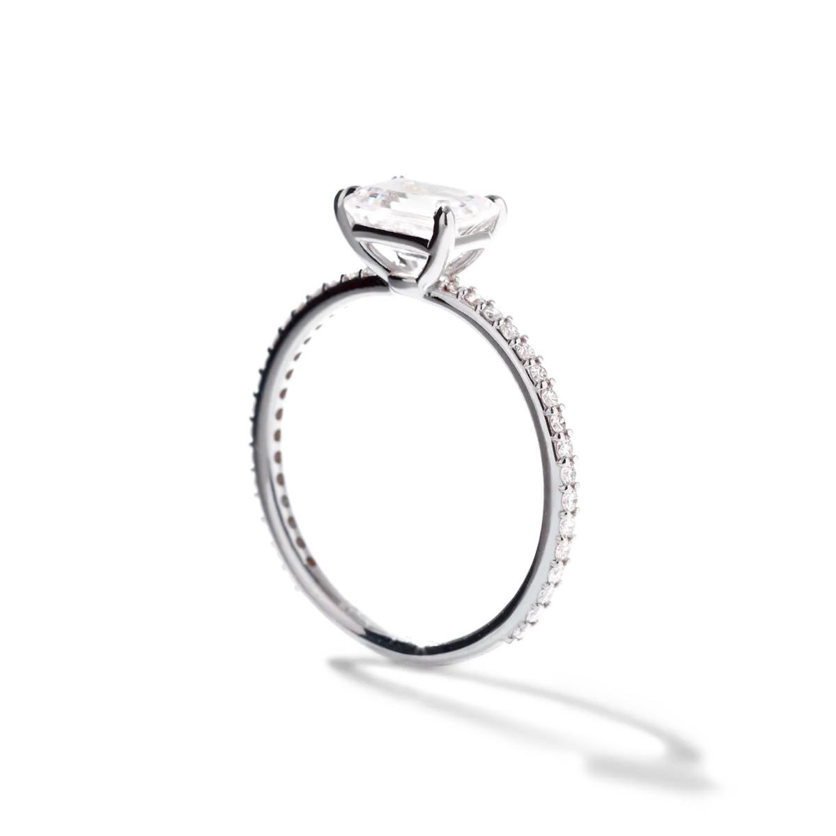 Solitaire Pave Engagement Ring