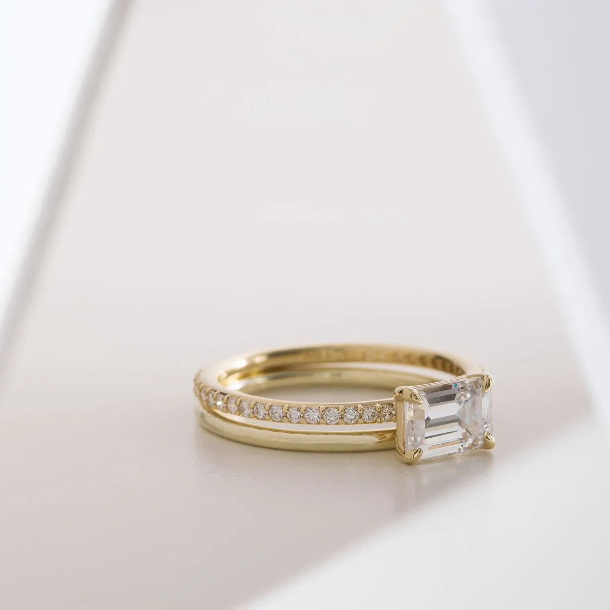 Solitaire Pave Engagement Ring
