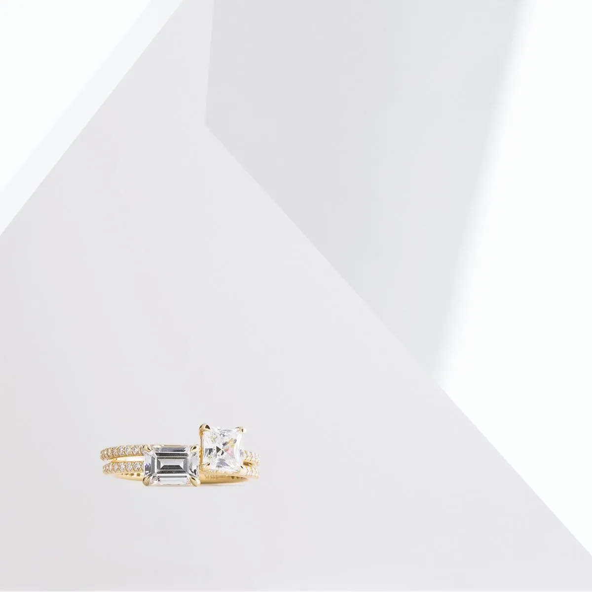Solitaire Pave Engagement Ring