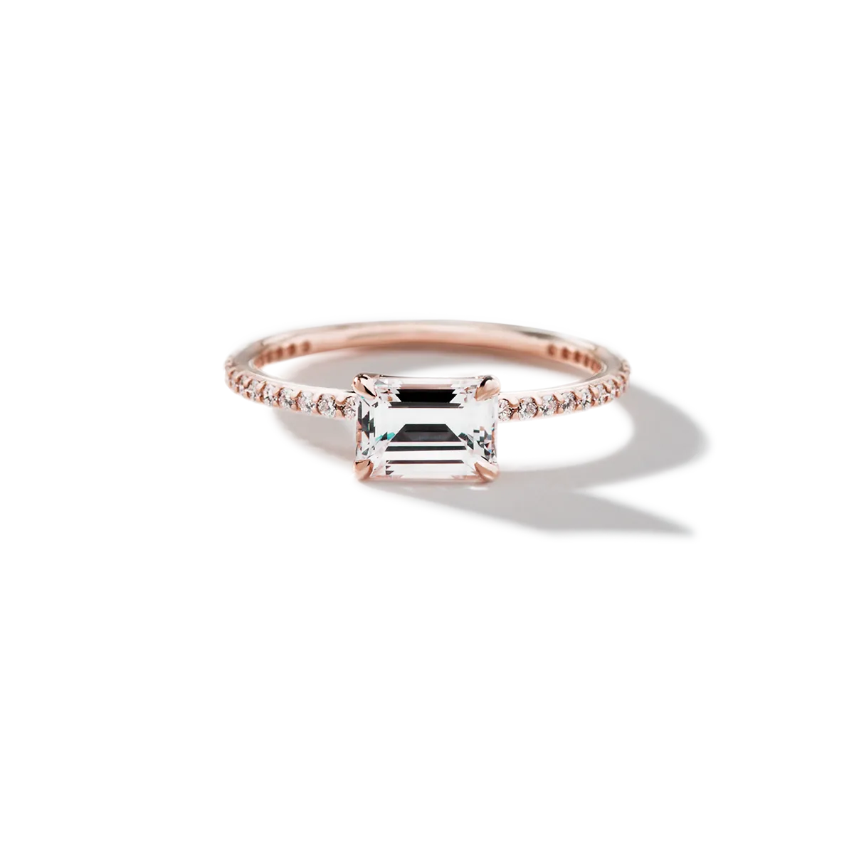 Solitaire Pave Engagement Ring