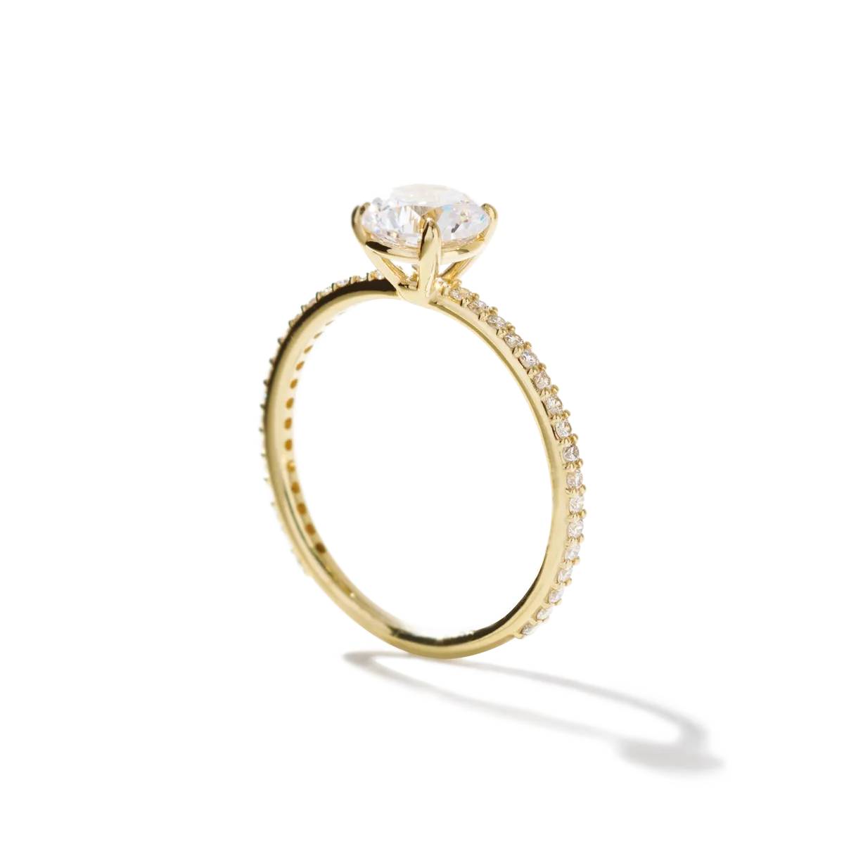 Solitaire Pave Engagement Ring