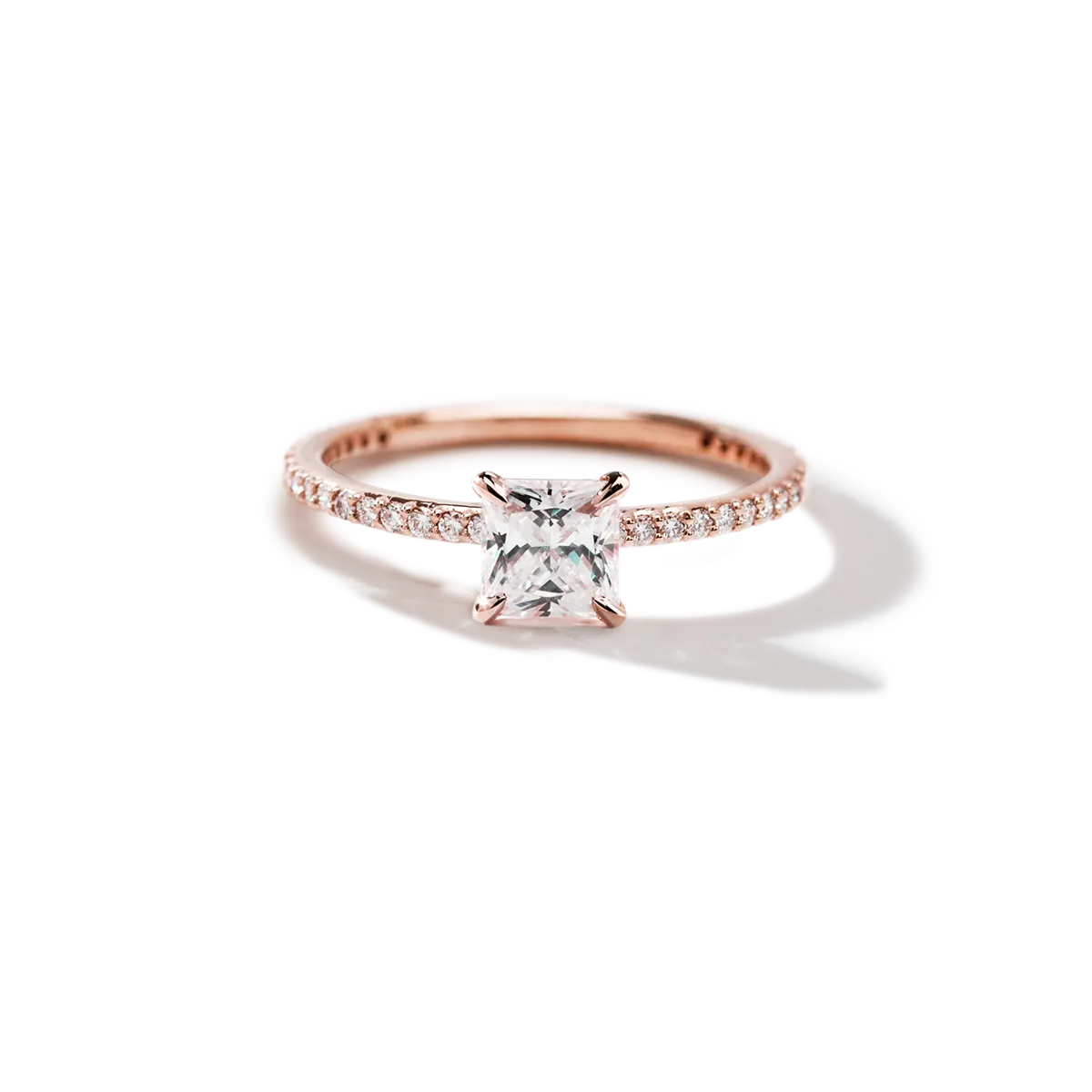 Solitaire Pave Engagement Ring