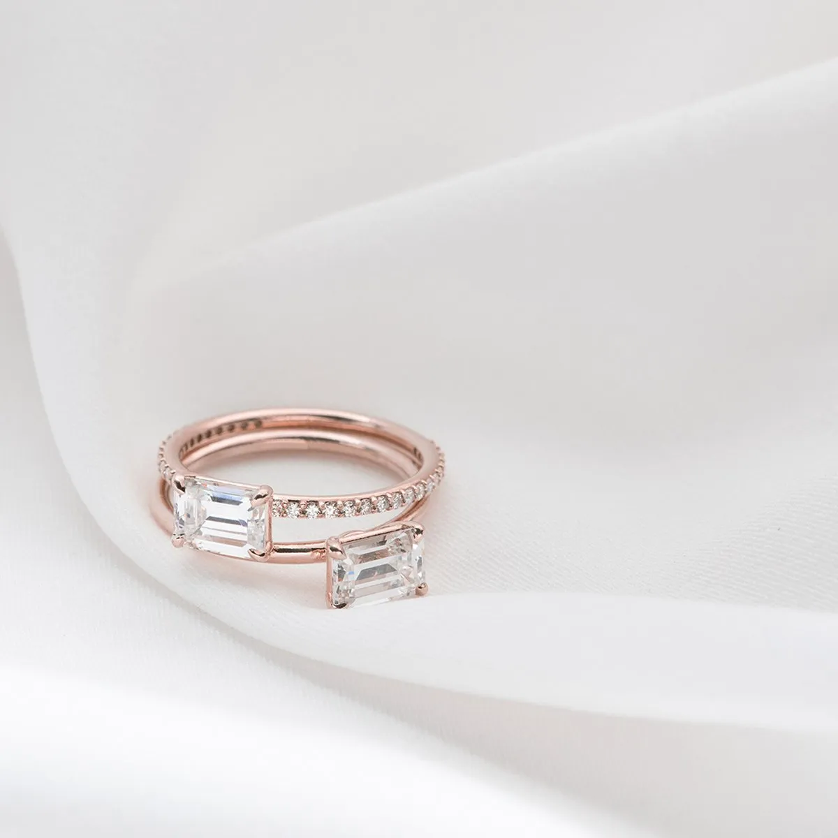 Solitaire Pave Engagement Ring