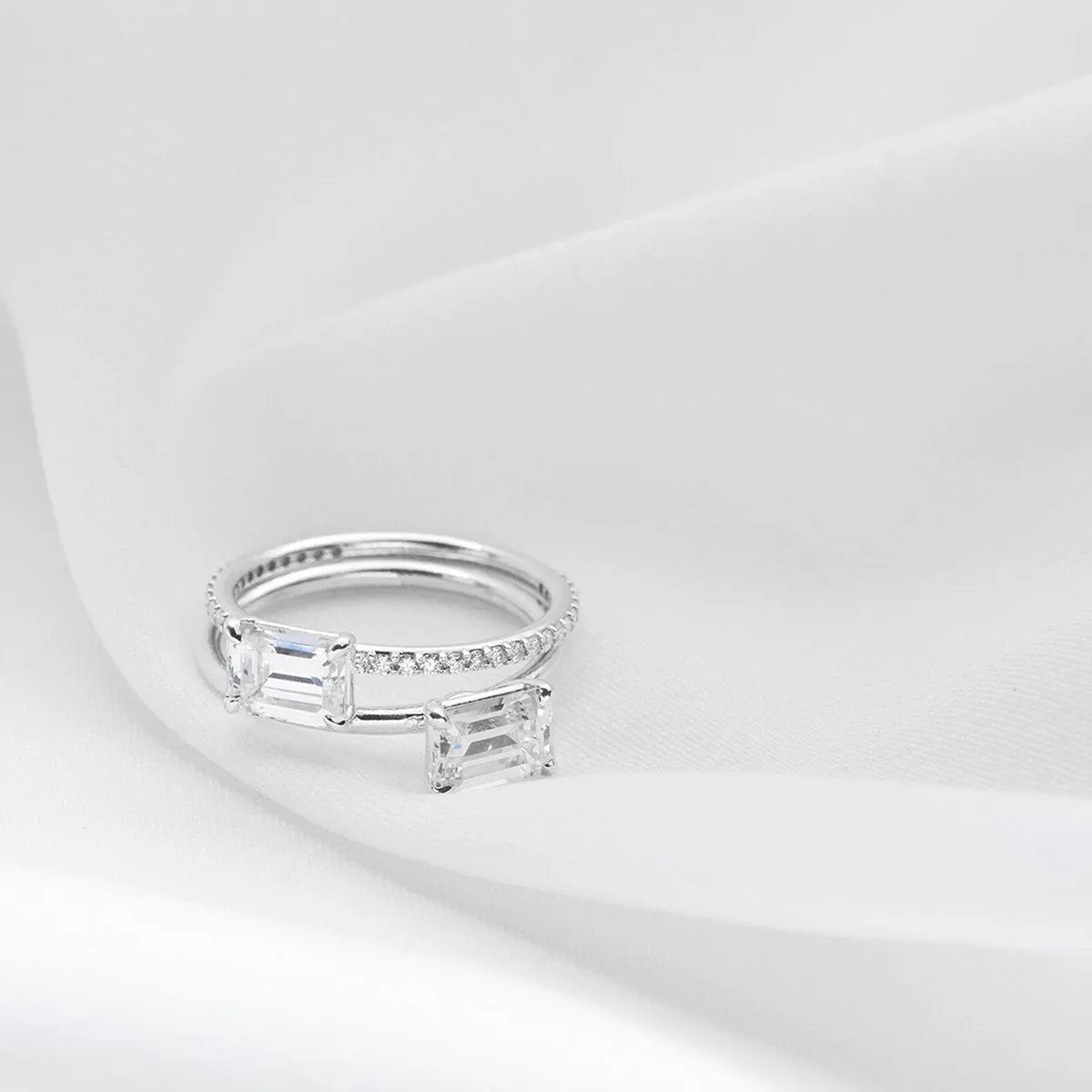 Solitaire Pave Engagement Ring