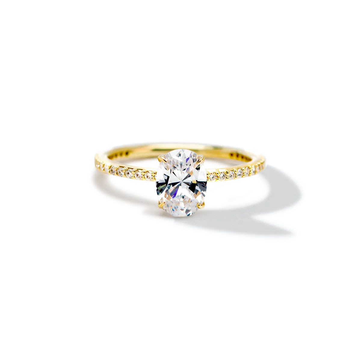 Solitaire Pave Engagement Ring