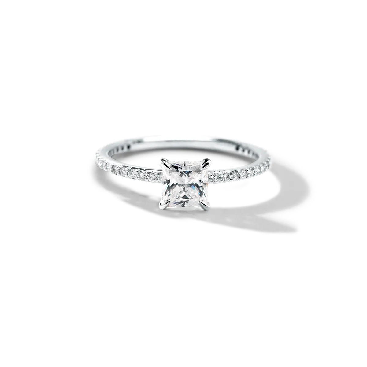 Solitaire Pave Engagement Ring