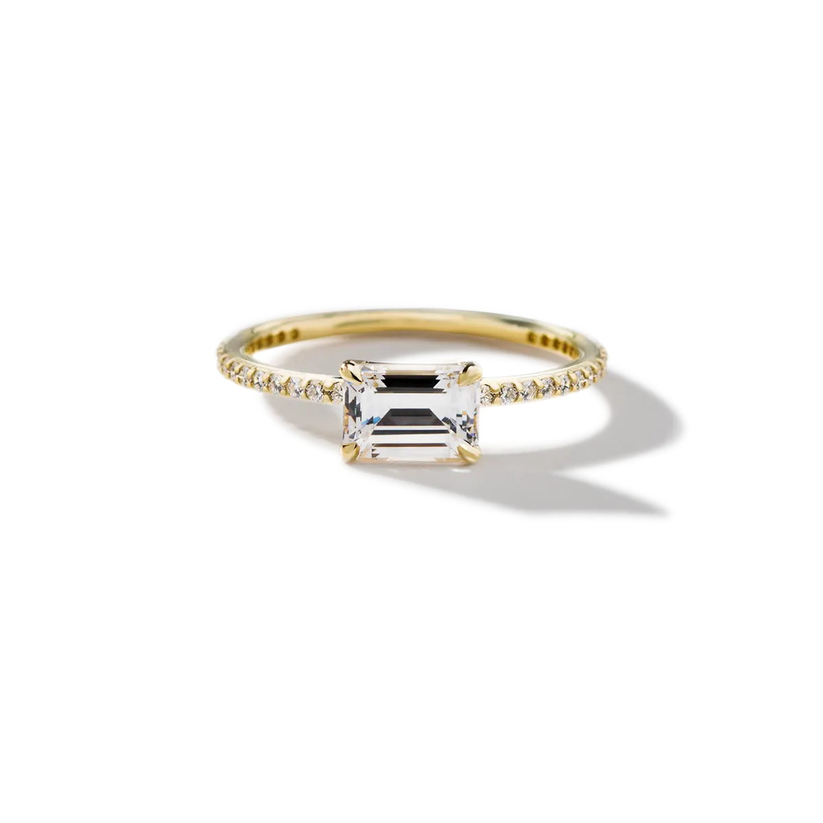 Solitaire Pave Engagement Ring