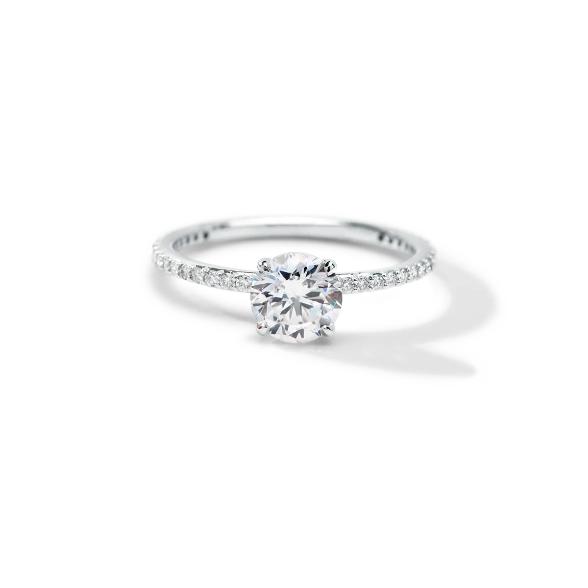 Solitaire Pave Engagement Ring