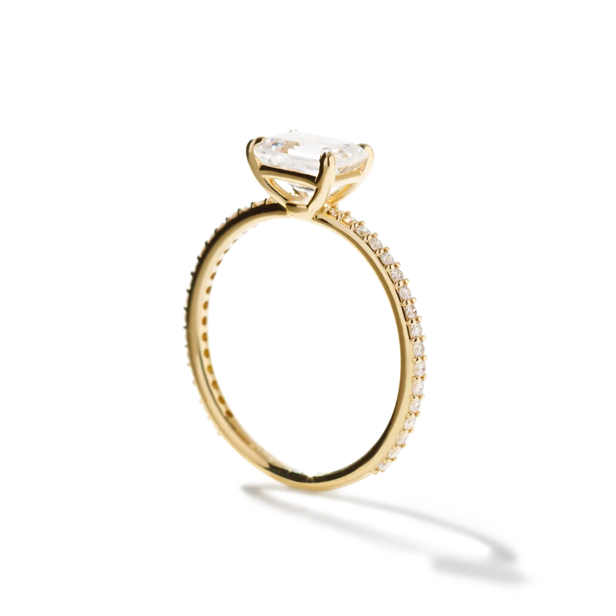 Solitaire Pave Engagement Ring