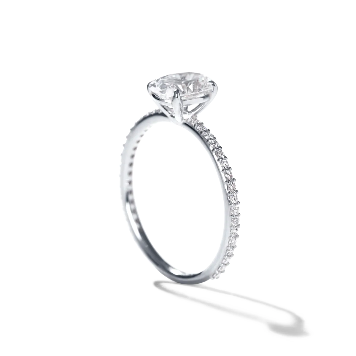 Solitaire Pave Engagement Ring