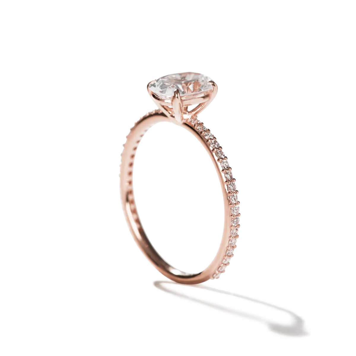 Solitaire Pave Engagement Ring