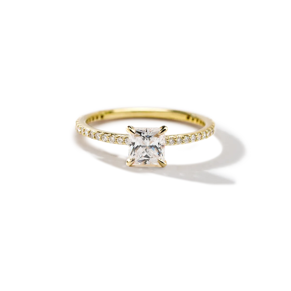 Solitaire Pave Engagement Ring