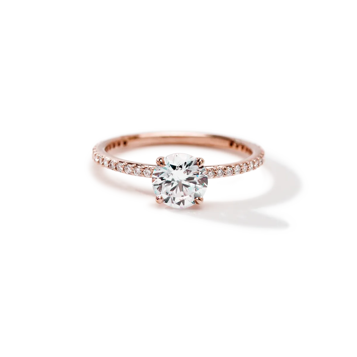 Solitaire Pave Engagement Ring