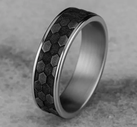 Tantalum Honeycomb Mens Band
