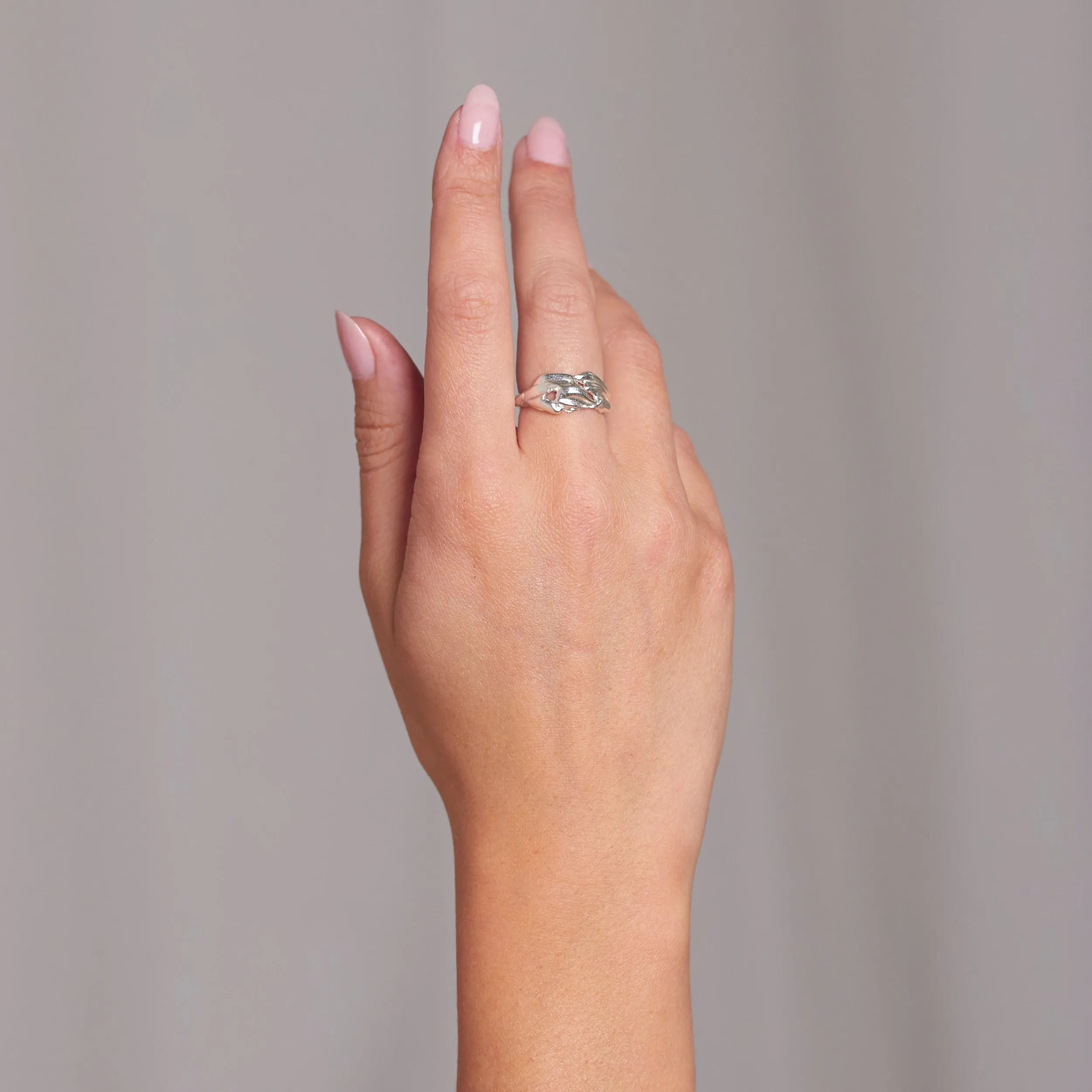 Terra Cocktail Ring in Large in Silver