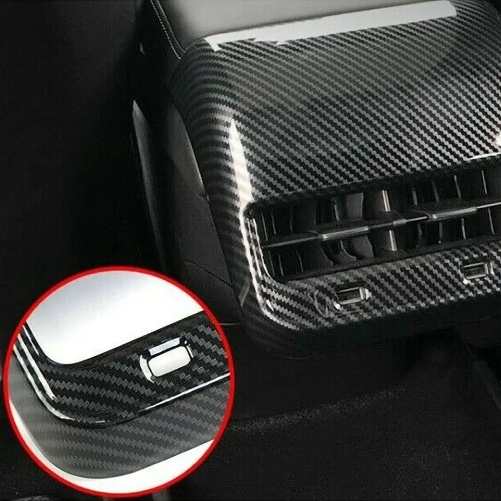 Tesla Model 3 & Y Carbon Fiber Style Rear Air Vent Cover Trim