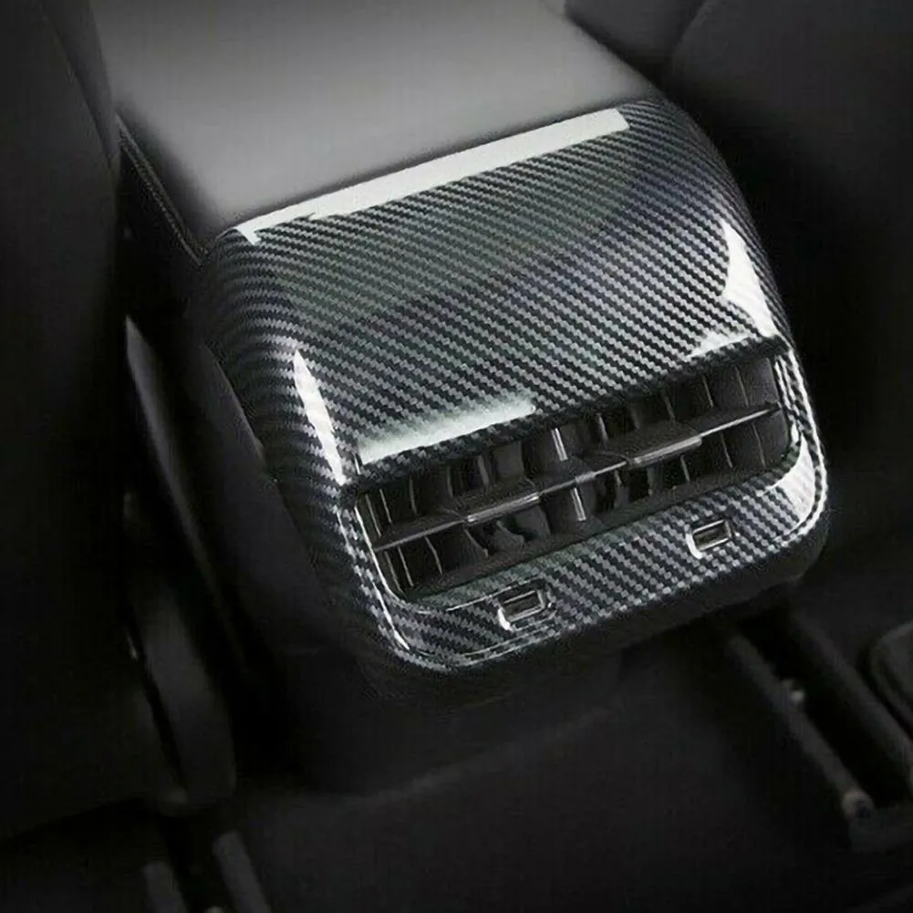 Tesla Model 3 & Y Carbon Fiber Style Rear Air Vent Cover Trim