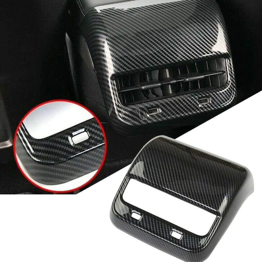Tesla Model 3 & Y Carbon Fiber Style Rear Air Vent Cover Trim