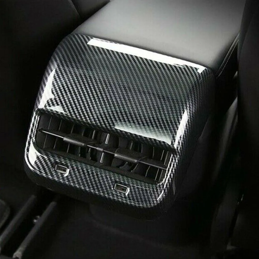 Tesla Model 3 & Y Carbon Fiber Style Rear Air Vent Cover Trim