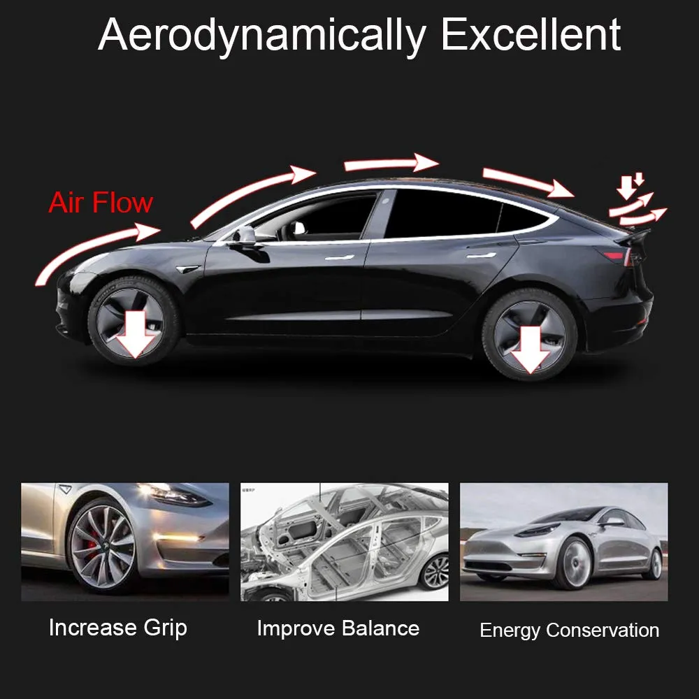 Tesla Model 3 Carbon Fiber Style Trunk Wing Performance Spoiler