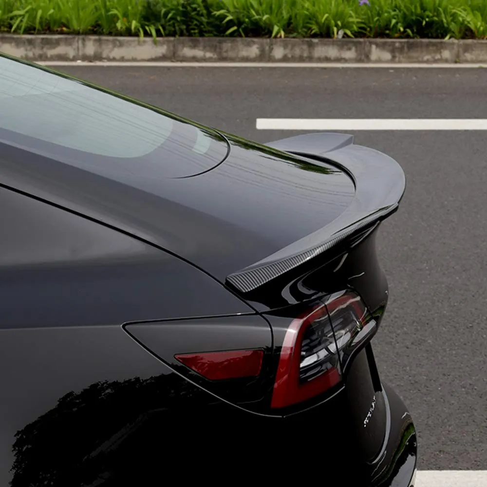 Tesla Model 3 Carbon Fiber Style Trunk Wing Performance Spoiler