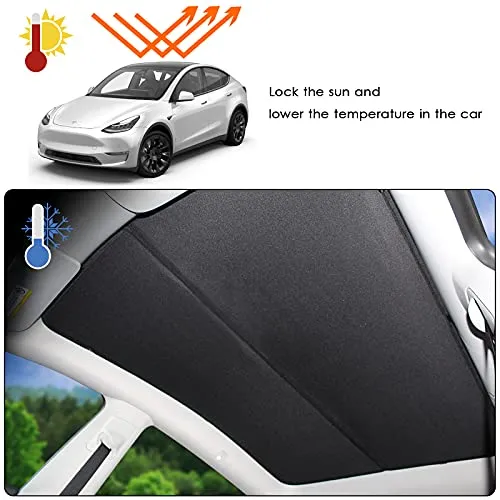 Tesla Model Y Two Piece Glass Roof Sunshade (Won't Sag)