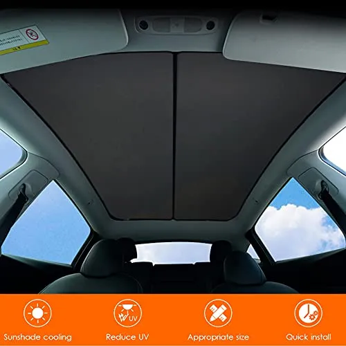 Tesla Model Y Two Piece Glass Roof Sunshade (Won't Sag)