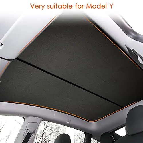 Tesla Model Y Two Piece Glass Roof Sunshade (Won't Sag)