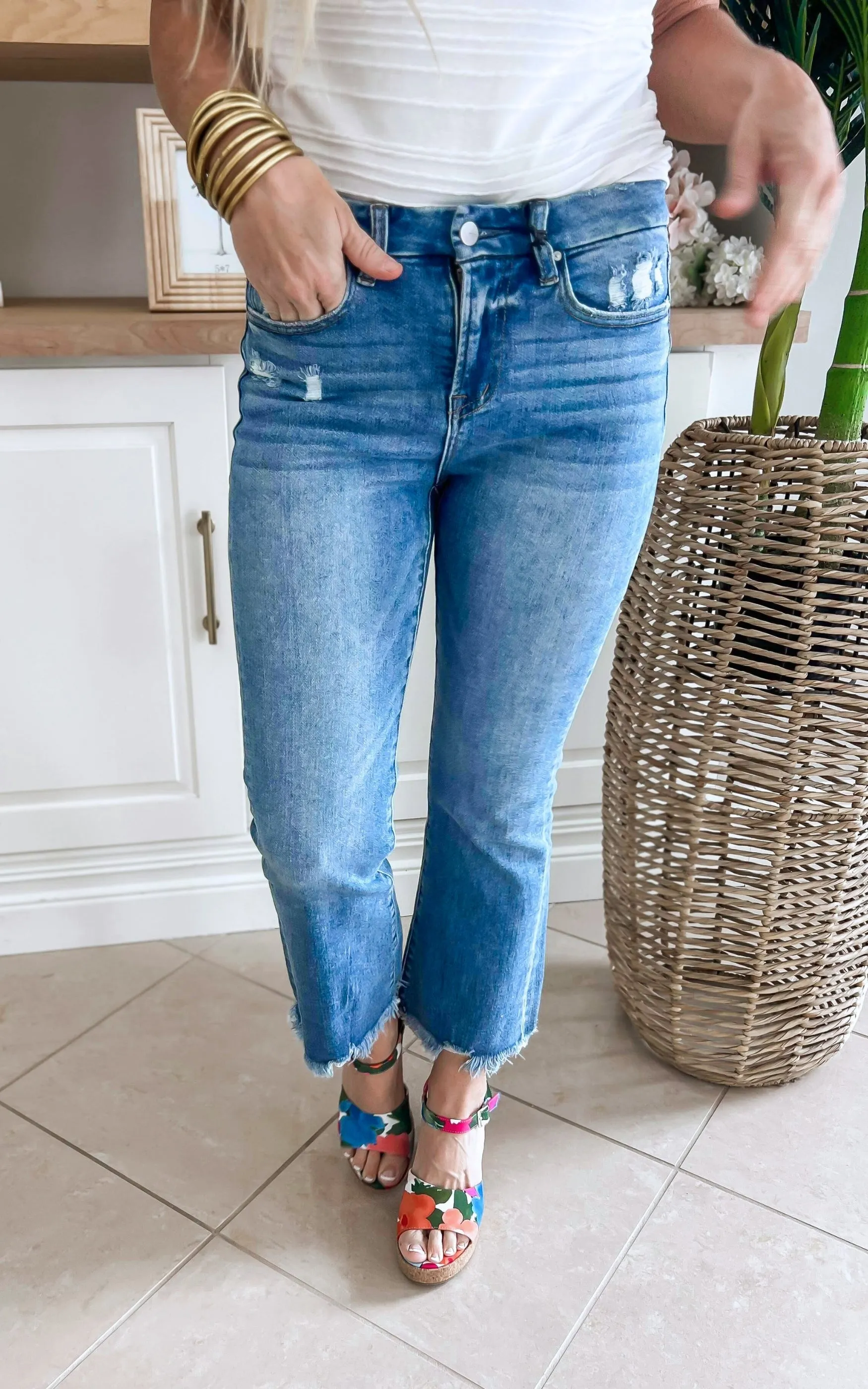 The Abby High Rise Crop Flare Denim Jean | Mica*