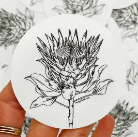 Transparent Protea Vinyl Sticker