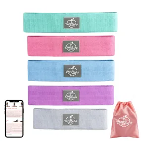Ultimate Value Fabric Resistance Booty Band Bundle (Gym & Home Workouts)   FREE Workout eBook - Get The Whole Fabric Band Range