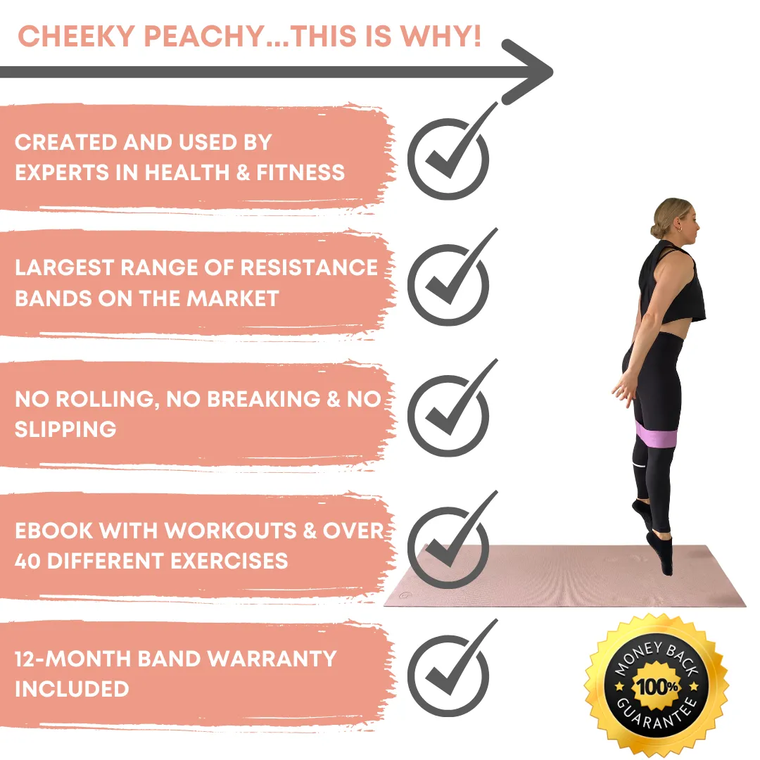 Ultimate Value Fabric Resistance Booty Band Bundle (Gym & Home Workouts)   FREE Workout eBook - Get The Whole Fabric Band Range