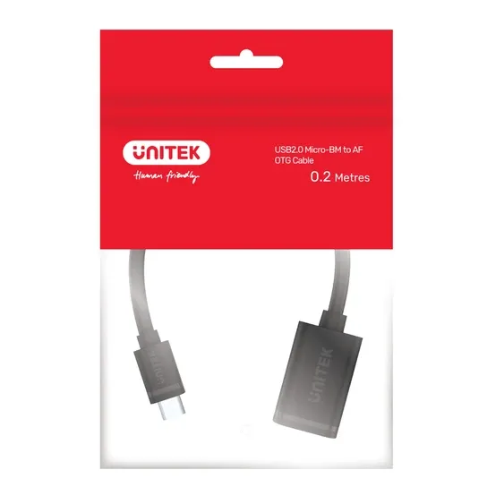 Unitek Y-C438GBK Micro-USB Male to USB-A Female OTG 20cm