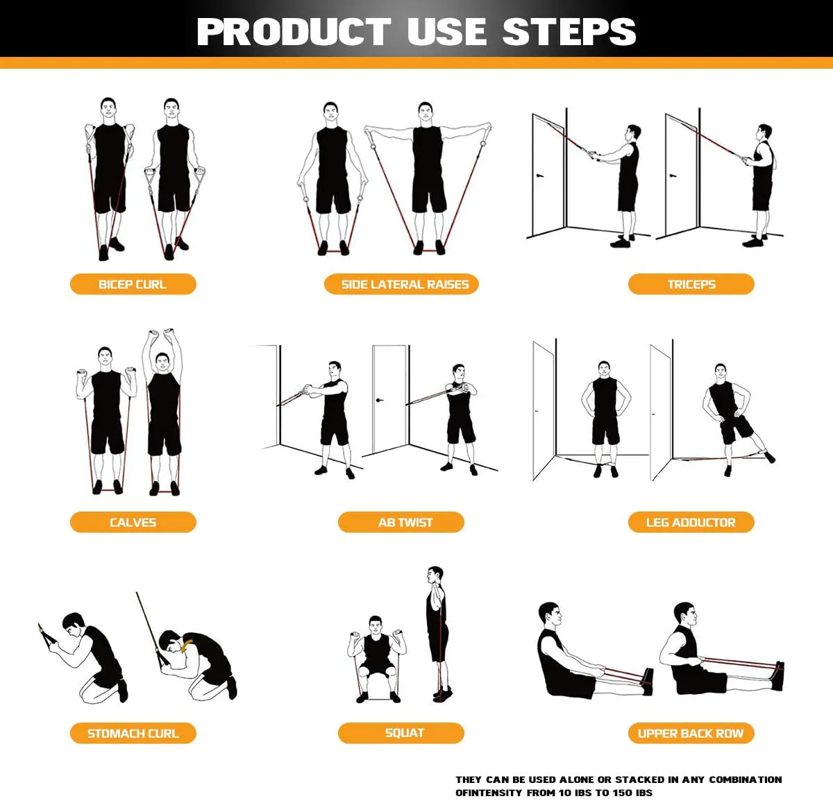 VEICK Resistance Bands Set,Workout Bands,Exercise Bands,5 Tube Fitness Bands with Door Anchor,Handles,Portable Bag,Legs Ankle Straps for Musle Training, Physical Therapy, Shape Body,Home Workouts