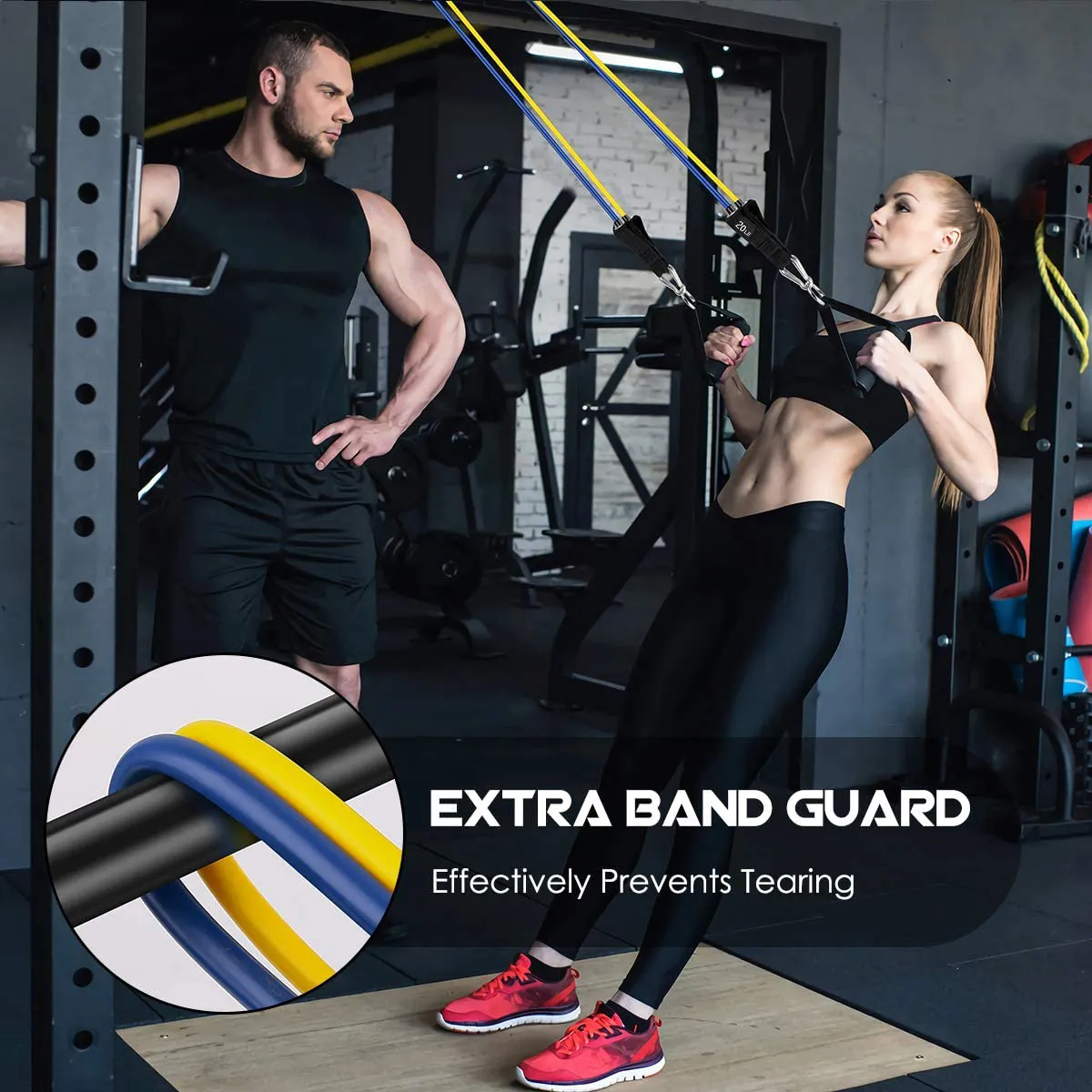 VEICK Resistance Bands Set,Workout Bands,Exercise Bands,5 Tube Fitness Bands with Door Anchor,Handles,Portable Bag,Legs Ankle Straps for Musle Training, Physical Therapy, Shape Body,Home Workouts