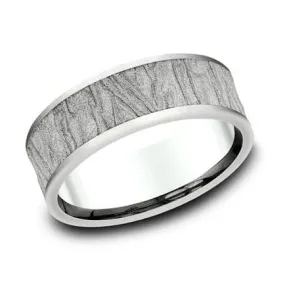 White Gold Birch-Inspired Men's Band
