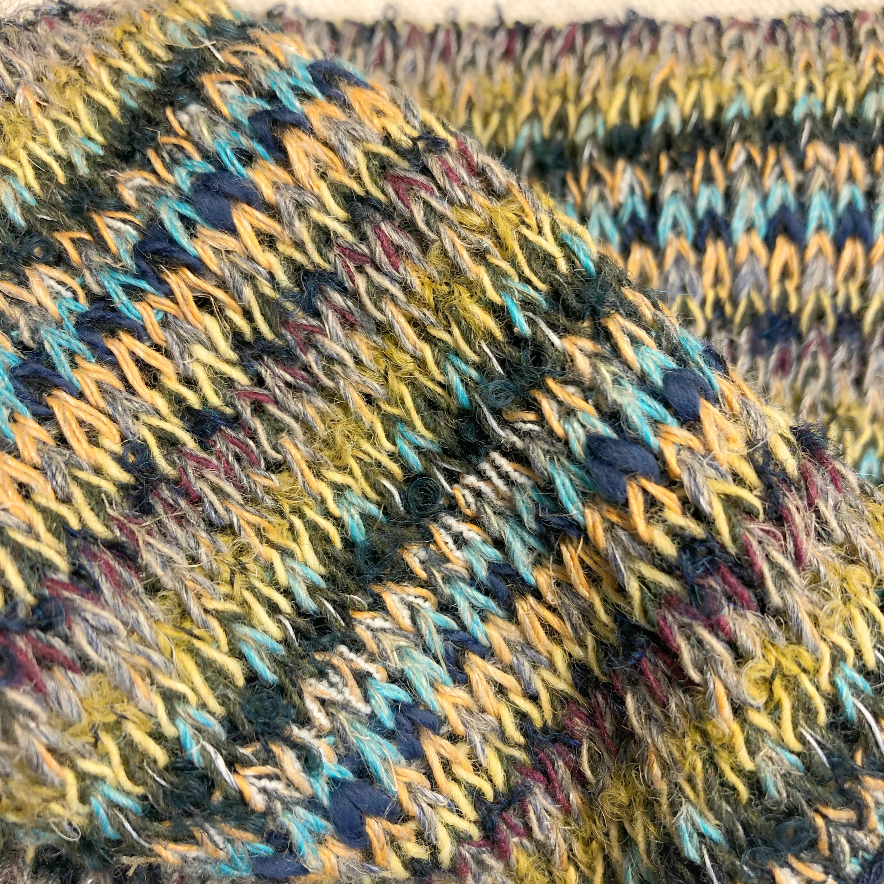 Winter Wide Headband Ear warmer Green Yellow stripes