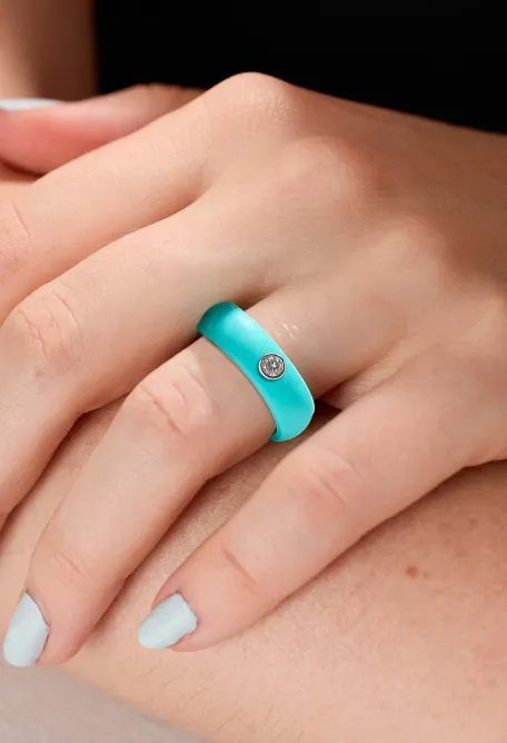 Women's Silver Gemstone Ring