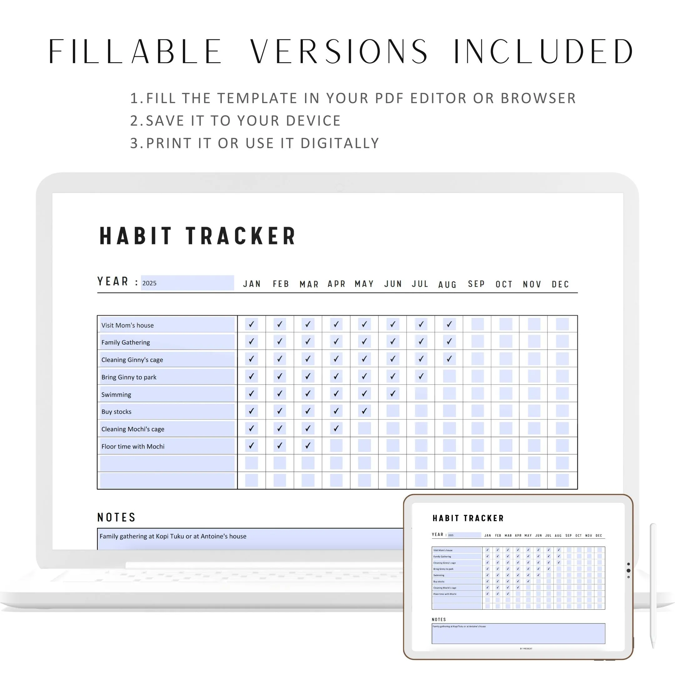 Yearly Habit Tracker - M041